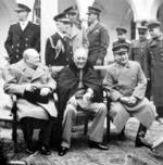 Churchill, Roosevelt y Stalin.