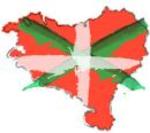 Delirante mapa de la Euskal Herria milenaria tapizado por la Ikurriña