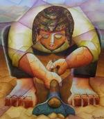 Hugo Espíritu: AGRICULTOR ANDINO (detalle).