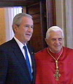 El presidente Bush con el papa Benedicto XVI