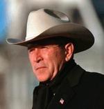 George W. Bush, con el típico sombrero texano.