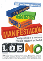 Cartel de la manifestación contra la LOE (12 de noviembre).