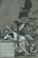 Goya: EL SUEÑO DE LA RAZÓN PRODUCE MONSTRUOS (detalle).