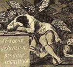 Goya: EL SUEÑO DE LA RAZÓN PRODUCE MONSTRUOS (detalle).