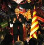 Pasqual Maragall, en un mitin.