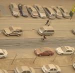 Una calle de Pekín, cubierta por el polvo.