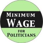 EL SALARIO MÍNIMO, PARA LOS POLÍTICOS, se lee en este pin.
