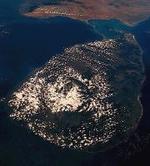 Sri Lanka, fotografiada desde un satélite.