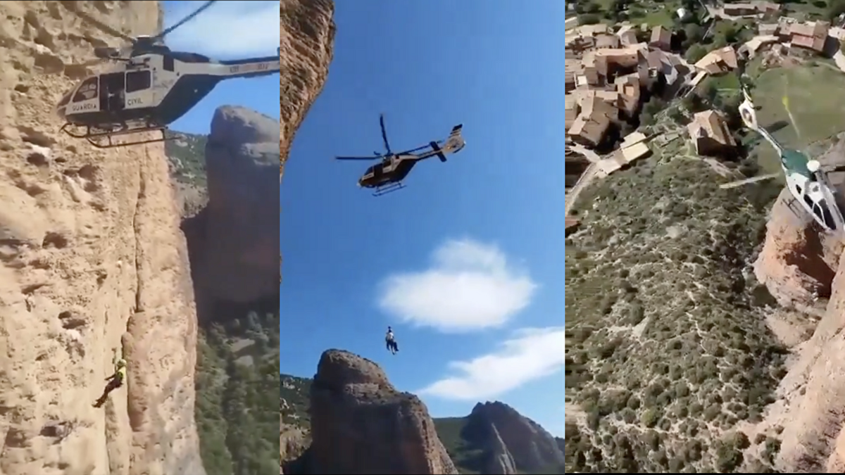 Así ha sido el espectacular rescate aéreo de un escalador herido en una ...