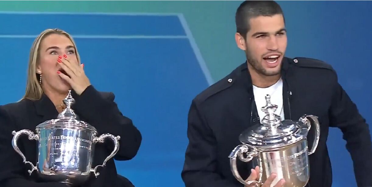 Sabalenka y Carlos Alcaraz, pareja de campeones con un descuido y un baile viral