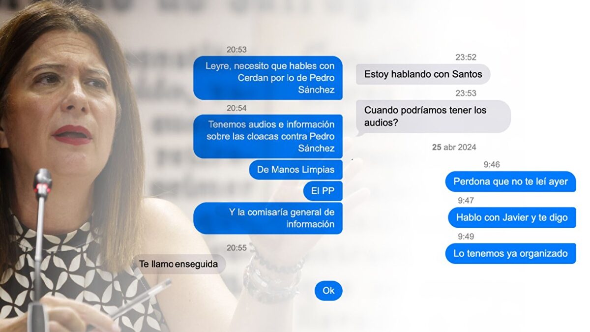 El chat con el que nació la cloaca de Leire: "Tenemos audios sobre las cloacas contra Pedro Sánchez. Habla con Cerdán"