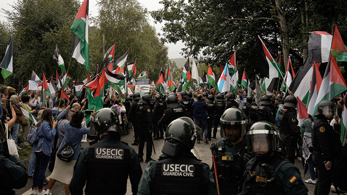 Detenido un manifestante pro Hamas por los altercados que sabotearon la Vuelta en Pontevedra