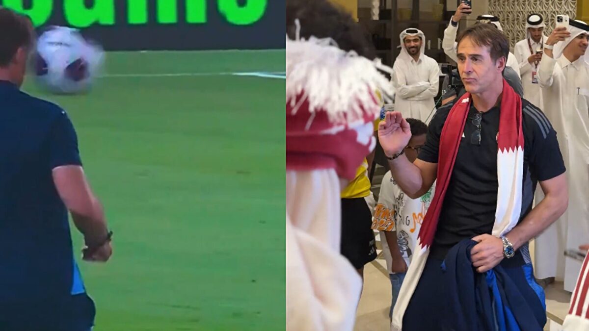El día más loco de Lopetegui con Qatar: baile arrítmico y pelotazo en toda la cara