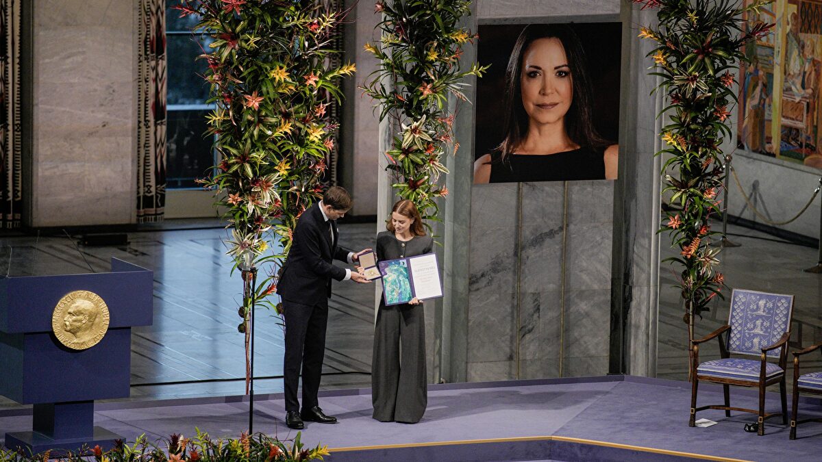 La hija de María Corina Machado recoge el Nobel de la Paz: &quot;Venezuela volverá a respirar&quot;