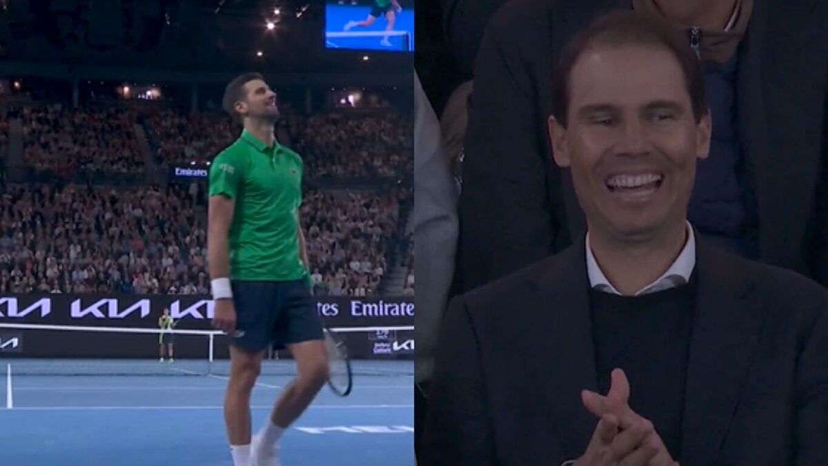 Djokovic miró a Nadal en la grada y en pleno partido... ¡Le pidió que bajase a jugar!