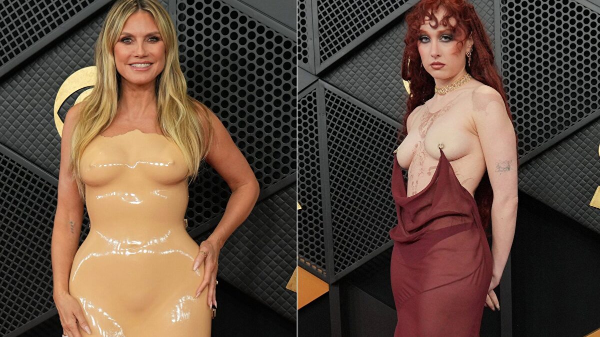 Del 'efecto desnudo' de Heidi Klum al escote imposible de Chappell Roan: los extravagantes looks de los Premios Grammy 2026