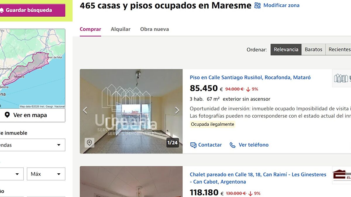 El colmo de la okupación en España: Maresme tiene más casas con okupas que en alquiler