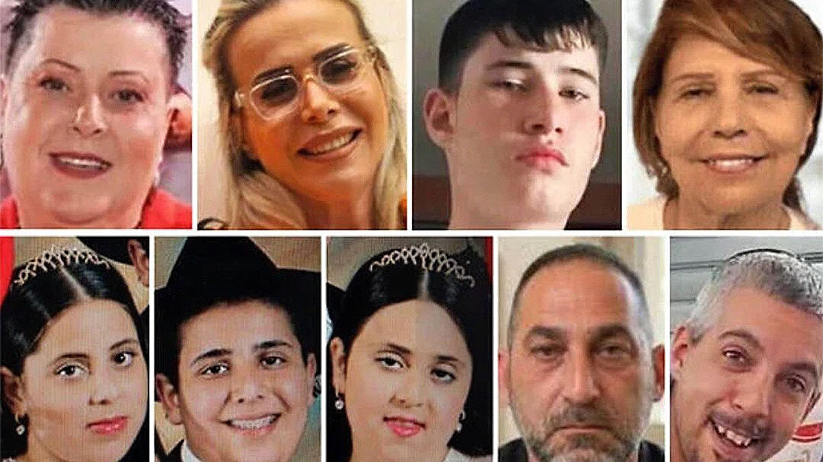 Israel muestra los rostros de los asesinados por un misil iraní: "9 civiles, 4 niños, 3 hermanos"