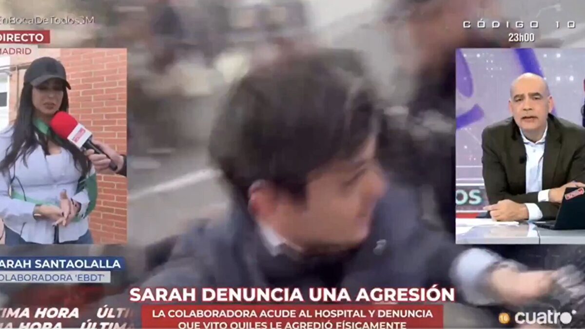 Santaolalla finge una agresión de Vito Quiles y no sabe responder cuando le preguntan por el informe médico