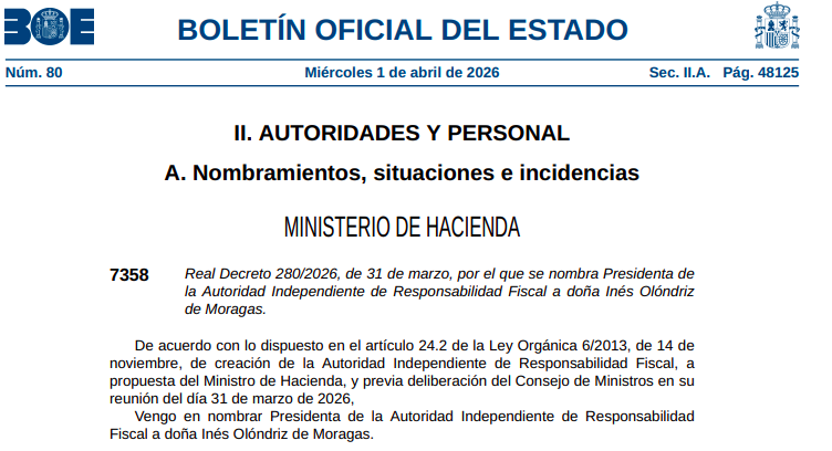 Sánchez consuma su asalto a la AIREF: el BOE oficializa a la persona de confianza de Montero