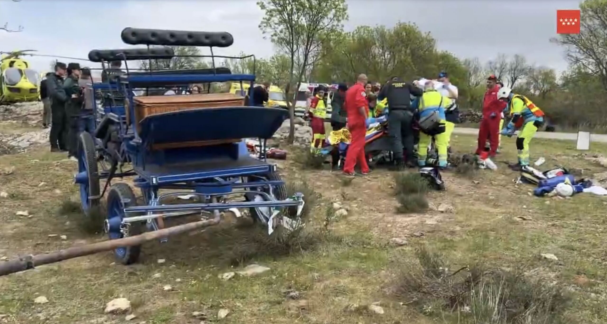 Siete heridos en un grave accidente de coche de caballos durante la Feria de Abril de Miraflores de la Sierra