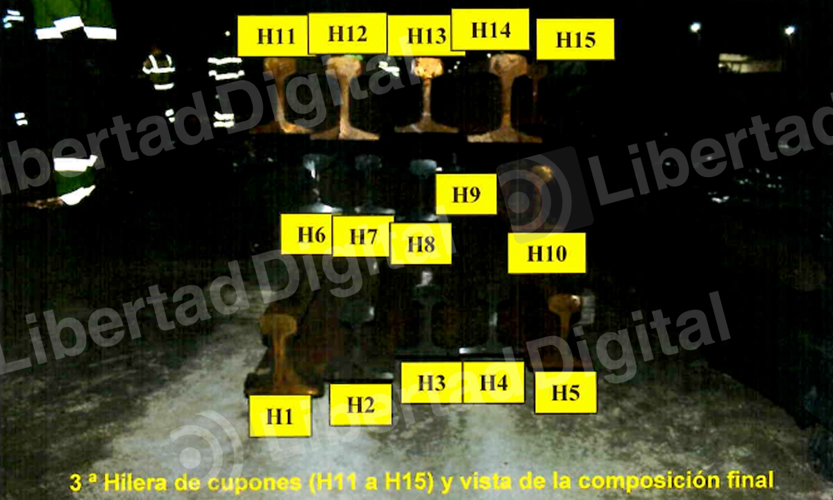 Adif almacenó los metros de vía retirados de Adamuz a la intemperie y sin vigilancia