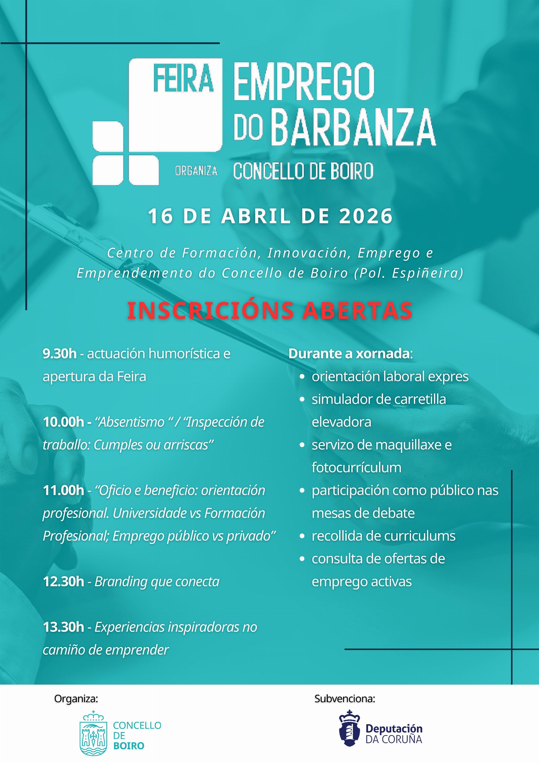 Jueves 16 de abril: Feria de Empleo del Barbanza 2026