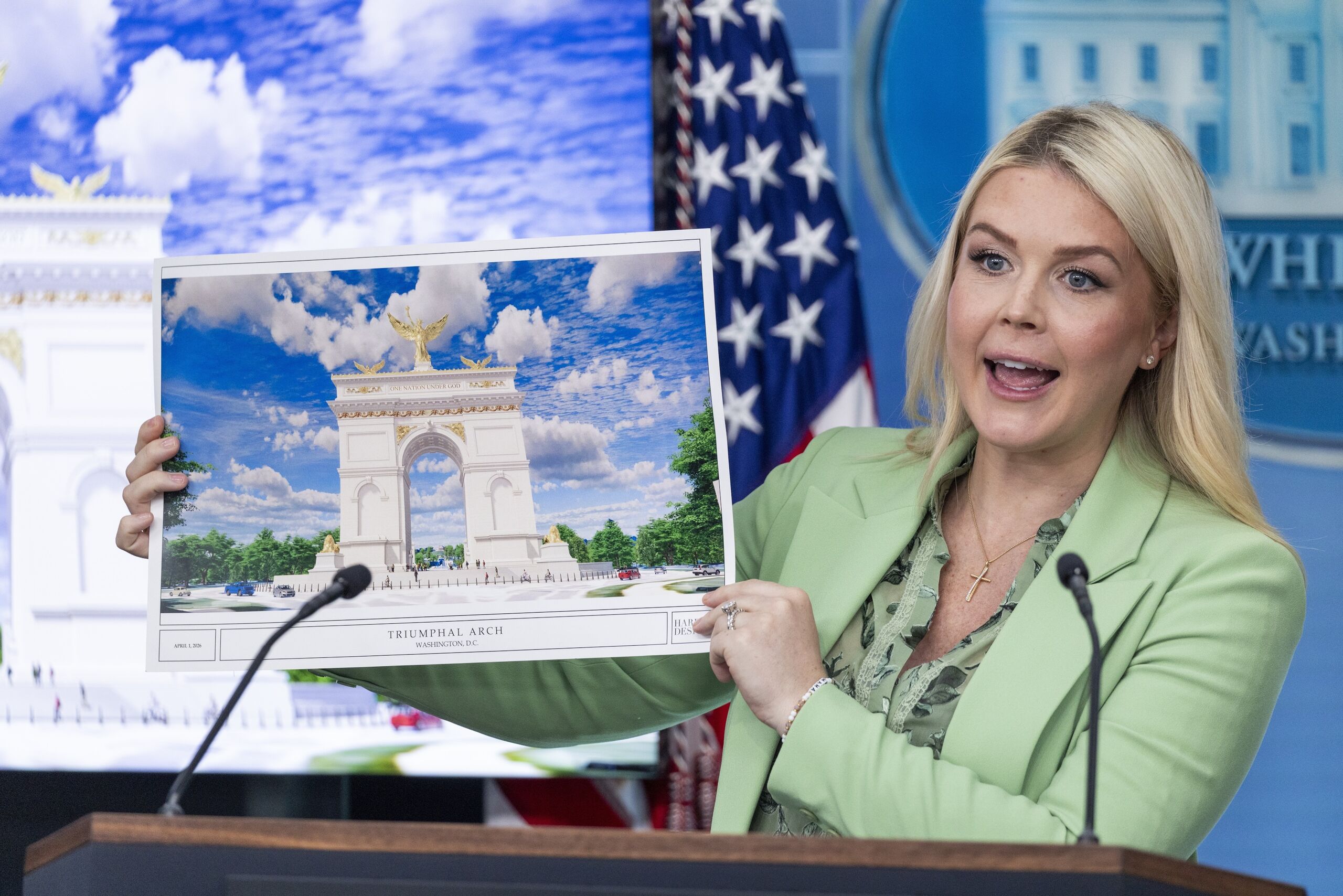 Leones dorados y 76 metros: El colosal arco del triunfo que Trump quiere construir en Washington