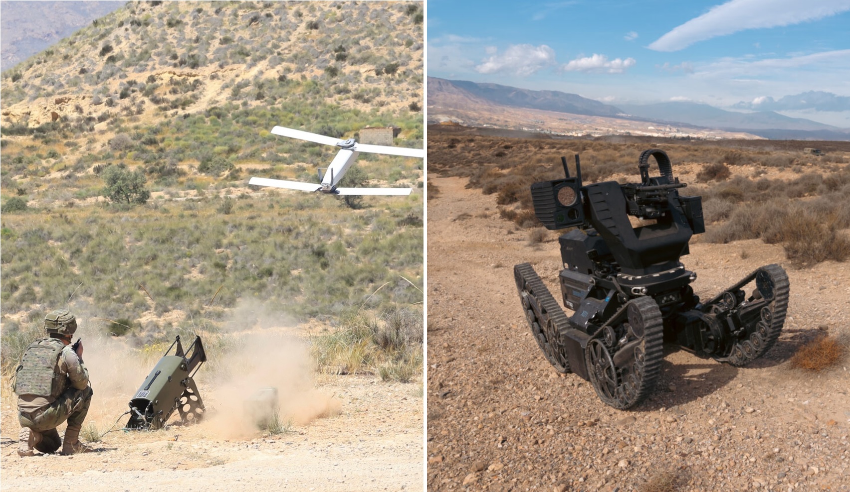 De drones kamikaze a robots con ametralladora: el Ejército de Tierra experimenta en Almería en busca de su propio futuro