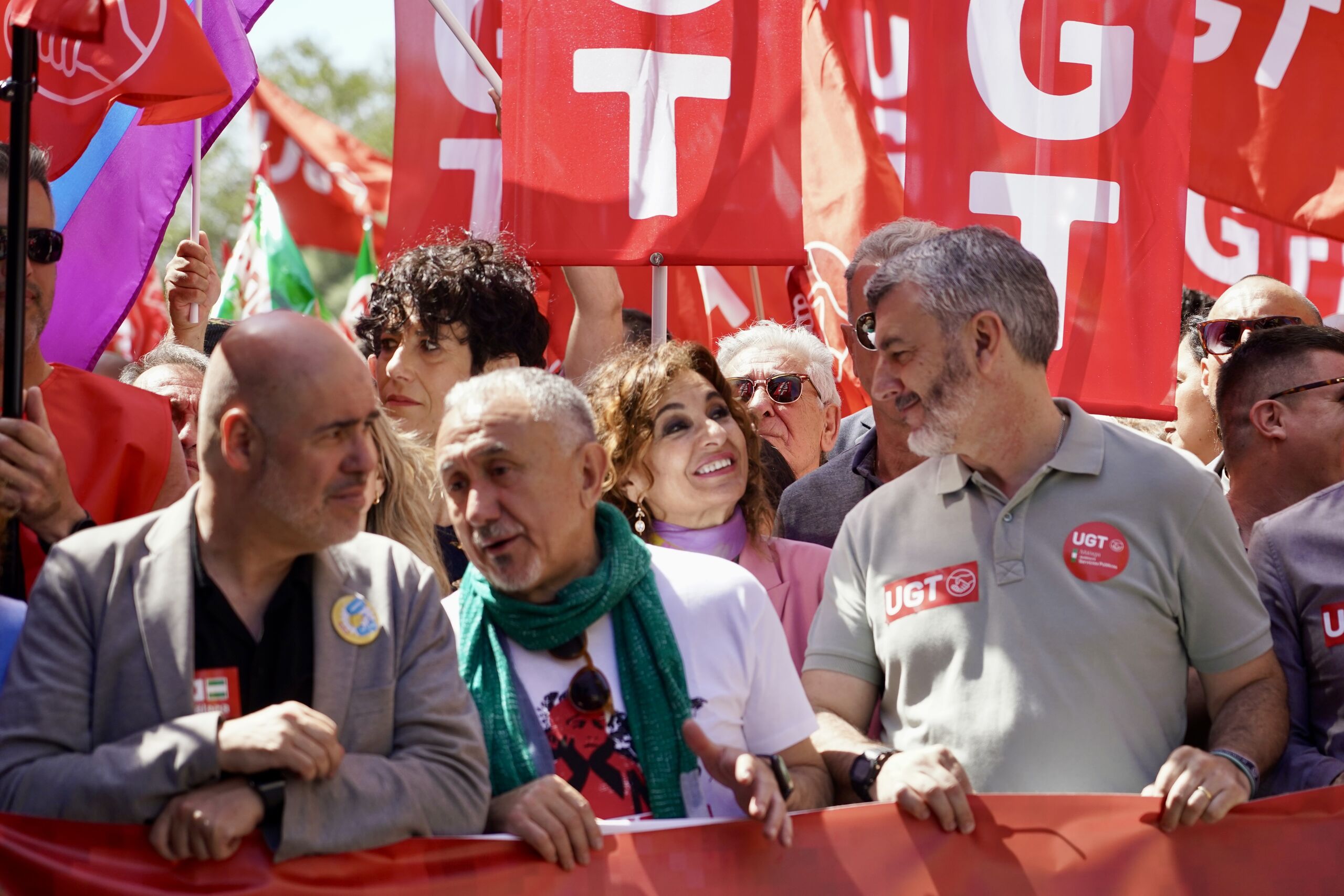 El Gobierno y los sindicatos convierten el Día del Trabajador en un acto de campaña