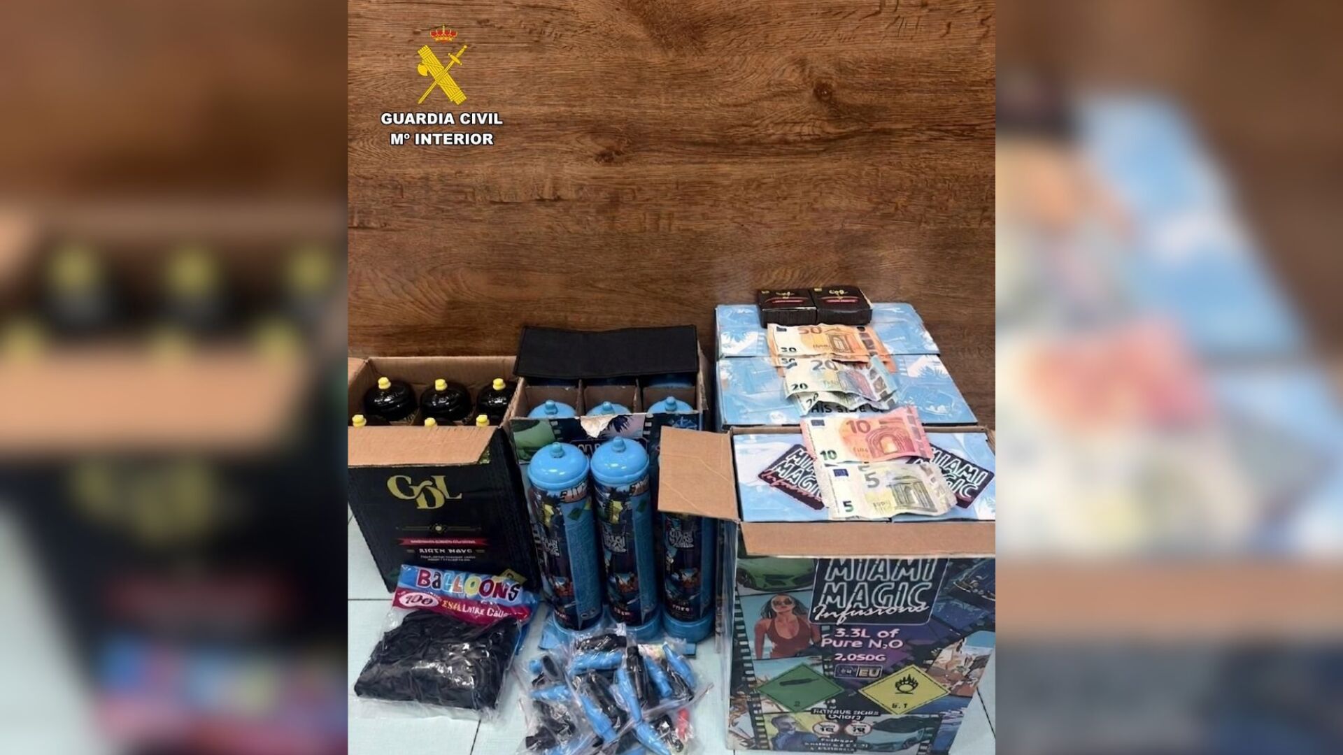 Dos detenidos en Humanes tras incautarse 25 kilos de óxido nitroso y drogas