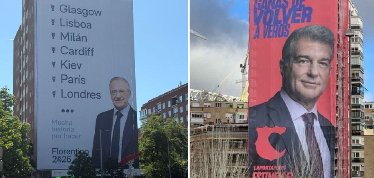 Florentino presume de Champions con un anuncio a lo Laporta en Madrid