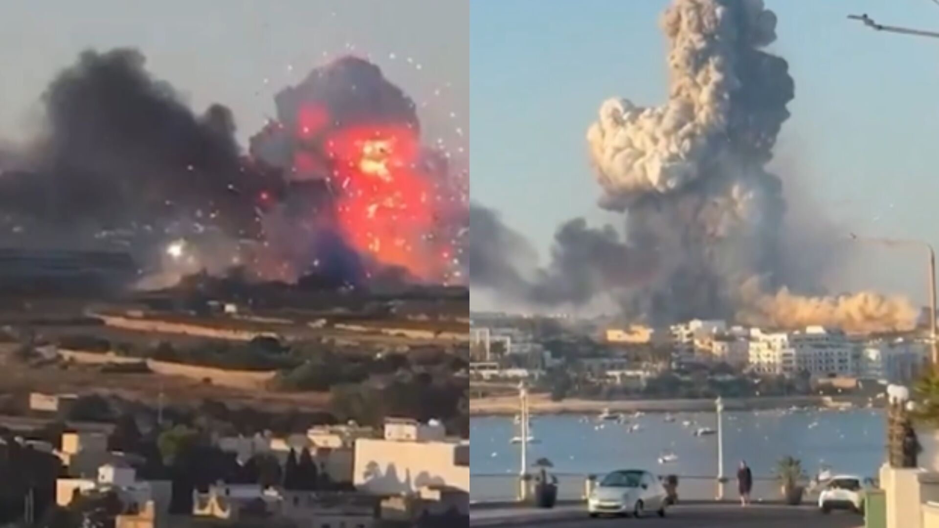 Una brutal explosión en una fábrica de fuegos artificiales en Malta deja dos heridos y una columna de humo de 300 metros