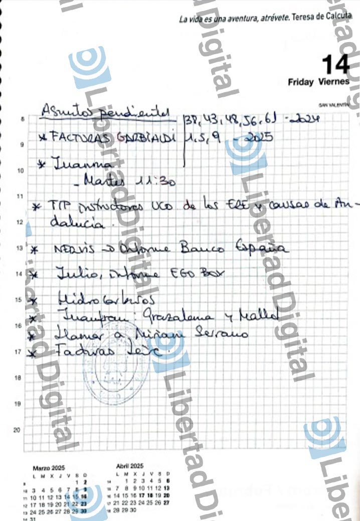 La nota de Leire Díez que apunta a miembros de la UCO: "TIP 
