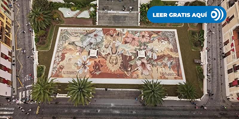 Miles de personas contemplan hoy el impresionante tapiz del Corpus de La Orotava
