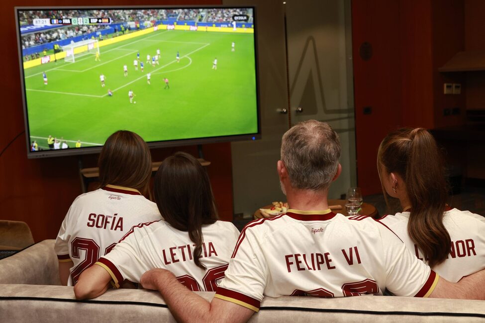 Familia Real apoyando a la Selección Española