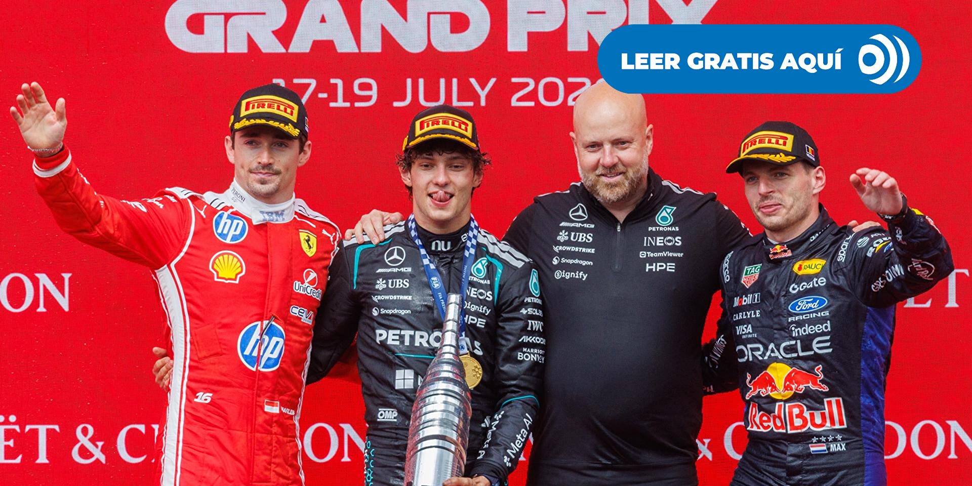 Antonelli reina en Spa y afianza su liderato en el Mundial de Fórmula Uno