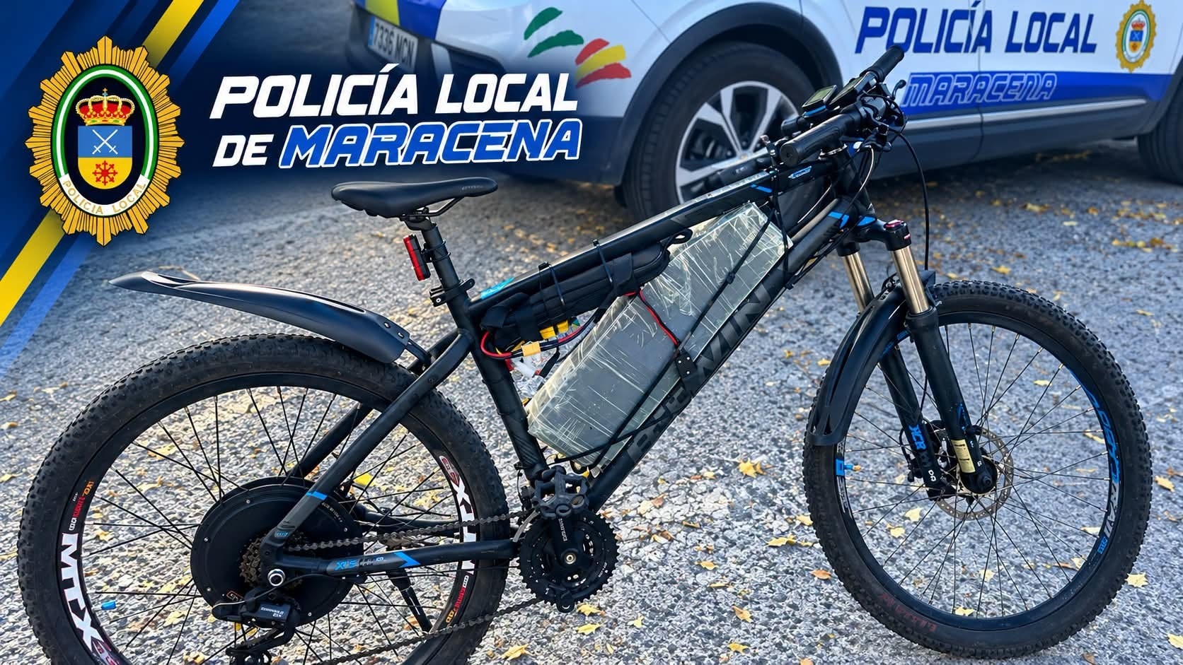Interceptado en Maracena un ciclista que circulaba a 50 km/h con un motor artesanal
