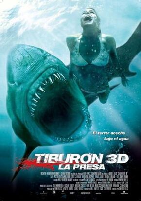 Póster Tiburón 3D, la presa