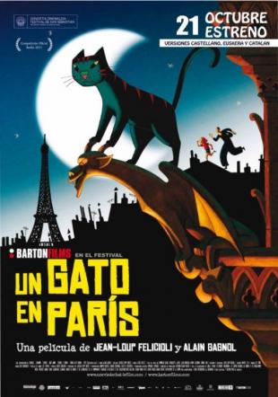 Póster Un gato en París